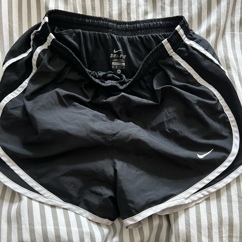 Nike Women's Black and White Athletic Shorts